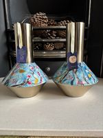 Beautiful Pair of Rick Triest "Blossom Blue"  Vases – 25cm Large (New with Tags)
