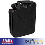 Siegen by Sealey Jerry Can 20L Black Fuel Diesel Petrol Garage JCY20B
