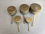 Set of 5 Vintage French Brass Mini Pans Antique Victorian Kitchen Display Patina
