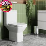 Rimless Close Coupled Toilet Soft Close Seat Modern Bathroom White Gloss