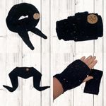 Sophie Style Scandi Scarf & Matching Fingerless Gloves with Tweed Flecks