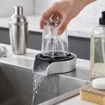 2-in-1 ABS 304 Stainless Steel Glass Rinser for Kitchen Sink Pull-Out Spray
