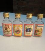 Vintage Albert Pertl OHG Miniature Glass Liquor Bottles Salzburg Austria Alcohol