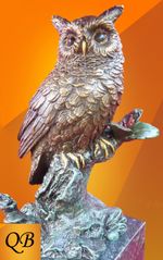ART DECO BRONZE FIGURINE SCULPTURE STATUE OWL HOT CAST WISDOM BIRD FIGURE CP