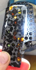 48 gm SERICHO pallasite Meteorite slice  from Kenya std olivine TRANSLUCENT