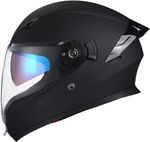 Full Face Motorcycle Helmet with Dual Visor Outdoor Street Road Riding Black ABS