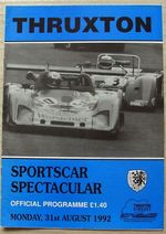 THRUXTON 31 Aug 1992 BARC SPORTSCAR SPECTACULAR A4 Car Races Official Programme