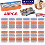 8/32/48Pcs Shaving Razor Blades Refill Compatible for Gillette Fusion 5 Proglide