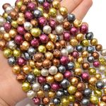 Natural 10-11mm Multicolor south sea baroque reborn keshi pearl loose beads 15''