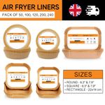 Air Fryer Paper Liners Round Square Rectangle Non Stick Disposable Parchment