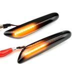 2PCS Black Smoked Side Indicator LED Repeater Light For BMW E81 E87 E90 E92 E60