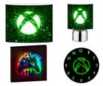 XBOX neon gaming - 12" Lightshade, Touch Lamp, Wall Art, Wall Clock or Bundle