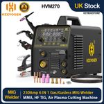 HZXVOGEN 6IN1 MIG/CUT/TIG/MMA Welder 250A Gas NoGas MIG Air Plasma Cutter Combo