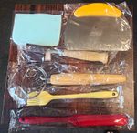 Bread Proofing Basket & Jar Kit 8pc Set w/ Scrapers Whisk Brush, Markings