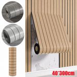 15M 3D Wood Grain Panel Effect Wallpaper Self Adhesive Wood Slat Wall Renovation