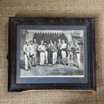 Original Antique Woodcut 1861 ‘Surrey Eleven’ Cricketers. Framed & Glazed A/F