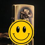 Pin Up Cowgirl Zippo Emblem with Keychain Gift For Him