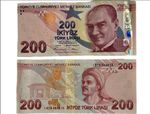 200 Original Turkish Lira Banknote UNC – Mustafa Kemal Atatürk & Yunus Emre