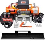 WINCHMAX 12v STEEL ROPE WINCH 13500LB RATING  WIRELESS REMOTES & PLATE [ 1014 ]