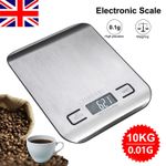 Digital LCD Electronic Kitchen Scale Weighing Food Cooking Scales 1g/10KG Steel