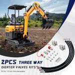 Mini Excavator Hydraulic Hoses Durable 3 Way Diverter Valve Kit Practical Steel
