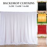 3m 4m 6m All Colours Stage Background Drape Soft Curtains Wedding Birthday Party