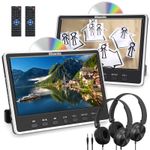 2 X 12" Screen Car DVD Player Headrest Monitor TV Full HD HDMI USB SD+Headsets