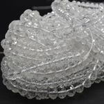 Clear Quartz Faceted Disc Beads - 3 4 6 8 10mm, 14",  for Jewellery Making