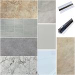 Shower Wall Panels 1m x 2.4m 10mm Thickness Bathroom Wet Wall PVC & Trims!