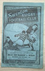 RUGBY LEAGUE PROGRAMME BELLE VUE RANGERS v WIGAN LANCASHIRE CUP FINAL 1946