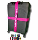 Personalised Cross Luggage Strap Suitcase Safe Belt 5cm Wide Printed  12 colours