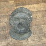 vintage heavy large cast brass door knocker of  King Henry VIII ~ 18.5cm x 12 cm