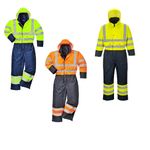 Portwest S485 Hi Vis Contrast Coverall Waterproof Thermal Lined Warm Workwear
