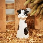 Cow Ornament Black & White Ceramic 17.5cm