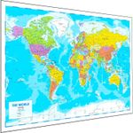 2026 Large Map of World Map Poster for Wall,84 x 60cm Classroom, Geography Gift