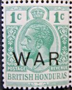 BRITISH HONDURAS 1918 SG119 KGV 1c. WAR STAMP - BLUE-GREEN  -  MNH