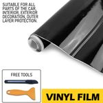 Gloss Black Car Vinyl Wrap Sheet Film Sticker Bubble Free Self Adhesive 150x30cm