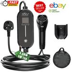 EV Charger Cable Type 2 to 3 Pin Plug, 5M Electric Car Charger 3kW Fast Charger.
