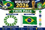 BUNDLE  10 Metre Brazil World Cup Bunting & 5ft x 3ft Brazil Flag Copa America