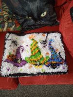 latch hook rug new, handmade, 52cm x 38cm