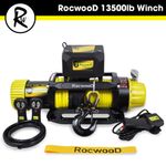 RocwooD Electric Winch 13500lbs 12V Synthetic Rope Fairlead Remote Control