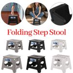 Collapsible Folding Plastic Step Foot Stools with Handle 9" 11" 13" Stool