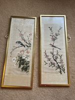 Vintage Paintings Of Bird On Silk