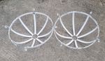 Estate Made Antique Very Large Wrought Aluminium Hanging Baskets Planters x2