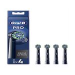 Oral-B Cross Action Electric Toothbrush Heads Angled Bristles Black 4 Pack