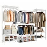Heavy Duty Extendable Clothes Rail 183-234.5cm Open Metal Wardrobe Organiser