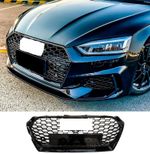 For Audi A5 S5 B9 Gloss Black RS5 Style Honeycomb Mesh Front Grill Grille 16-19