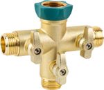 Hydrogarden Heavy Duty Metal 3 Way + Type Garden Hose Splitter with Shut-Off Val
