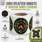 200X Splatter Targets Shooting 3" Reactive Target Sticker Self Adhesive Roll Uk