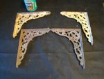 4 x Salvaged Vintage Decorative Cast Iron Shelf Brackets
